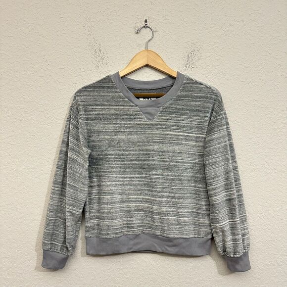 MWL MADEWELL W's Velour Space-Dyed Crew Neck Sweatshirt in Grey - Picture 1 of 11